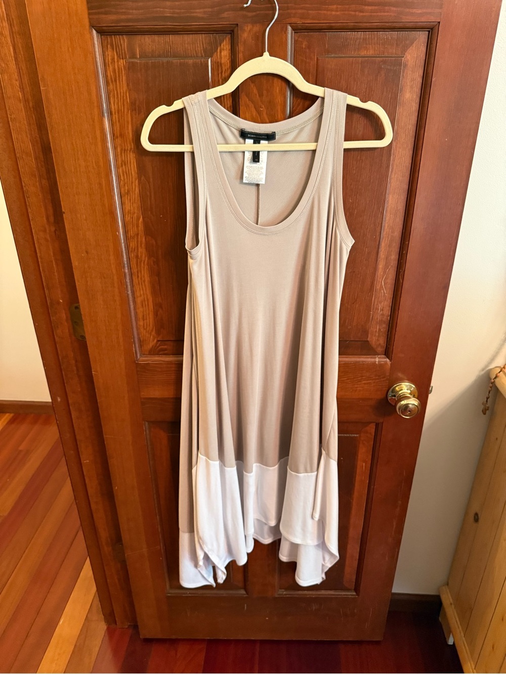 BCBGMAXAZRIA MYLENE handkerchief-hem knit dress